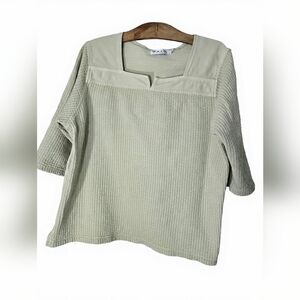 Women's Sage Green SeersuckerTextured Waffle Sodtgirl